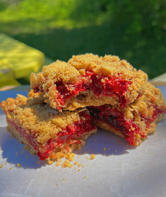 High Fiber Dessert- Raspberry Crumble Bars