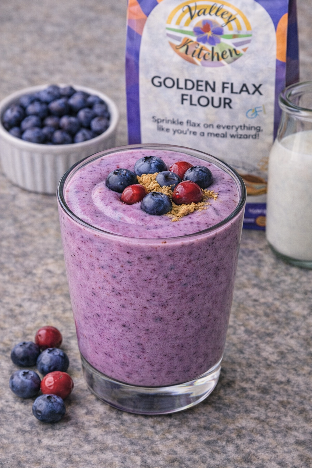 Blueberry Cranberry Flax Smoothie-Day 2 of the Flax Habit