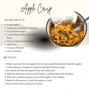 Gluten Free Apple Crisp made with our wholesome certified gluten free all purpose flour and gluten free whole oats. 