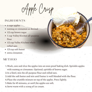 Gluten Free Apple Crisp made with our wholesome certified gluten free all purpose flour and gluten free whole oats. 