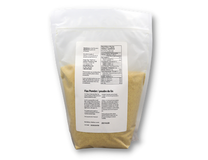 Flax powder back label 800g gluten free